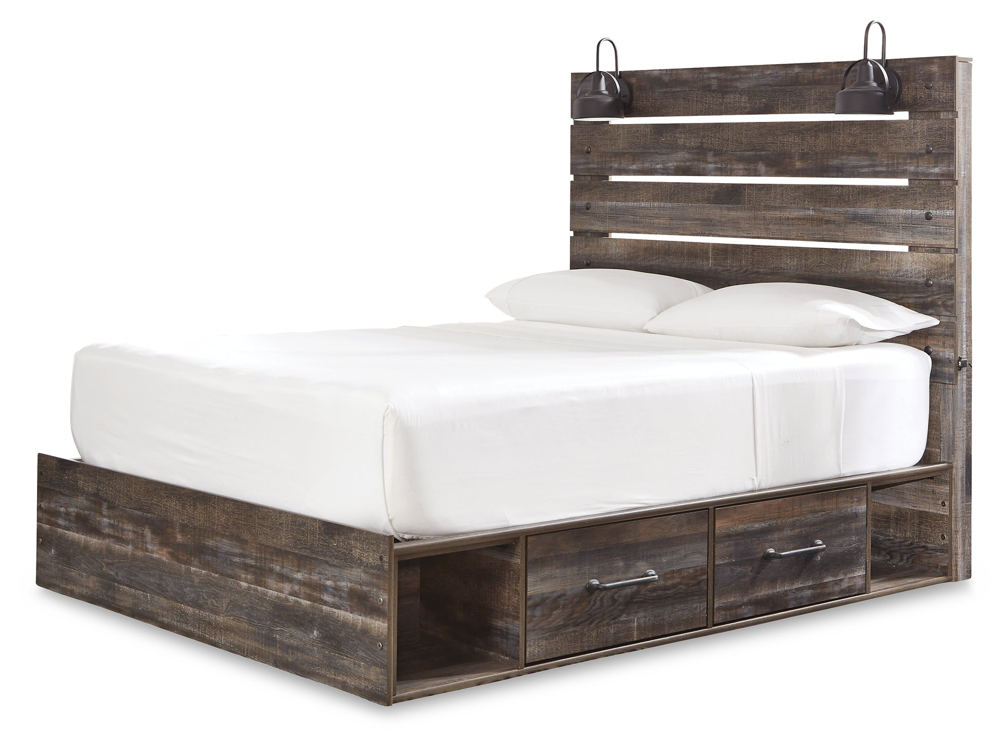 Drystan Queen Panel Bed with 4 Storage Drawers with Mirrored Dresser and 2 Nightstands Signature Design by Ashley®