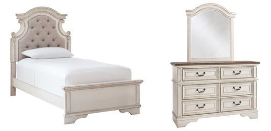 Realyn Twin Panel Bed with Mirrored Dresser Signature Design by Ashley®