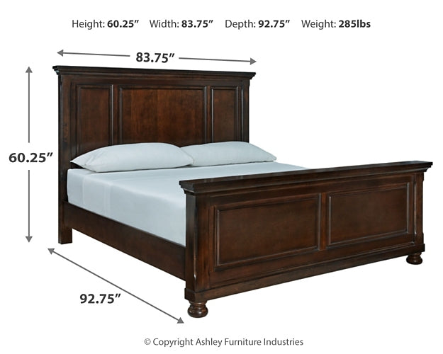 Porter California King Panel Bed with Mirrored Dresser Millennium® by Ashley