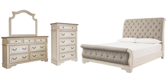 Realyn Queen Sleigh Bed with Mirrored Dresser and 2 Nightstands Signature Design by Ashley®