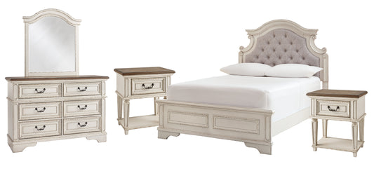 Realyn Full Panel Bed with Mirrored Dresser and 2 Nightstands Signature Design by Ashley®