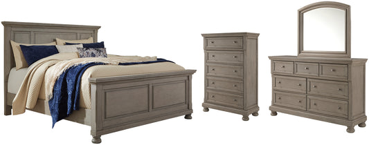 Lettner Queen Panel Bed with Mirrored Dresser and 2 Nightstands Signature Design by Ashley®