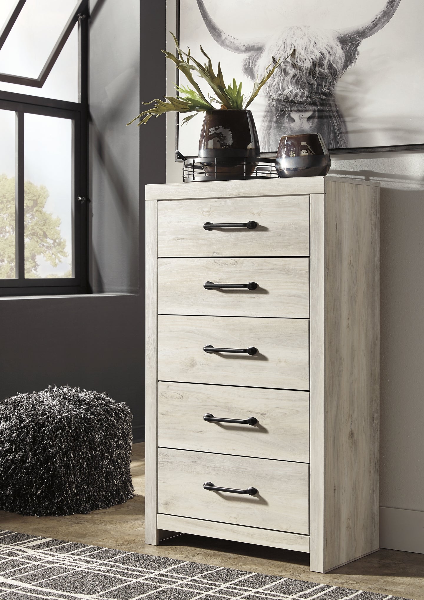 Cambeck King Panel Bed with 2 Storage Drawers with Mirrored Dresser and Chest Signature Design by Ashley®