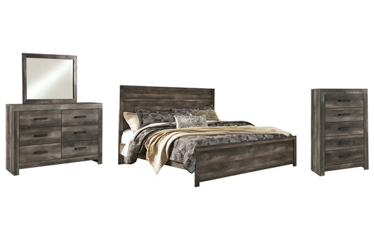 Wynnlow King Panel Bed with Mirrored Dresser and Chest Signature Design by Ashley®