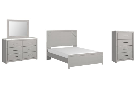 Cottonburg Queen Panel Bed with Mirrored Dresser and Chest Signature Design by Ashley®