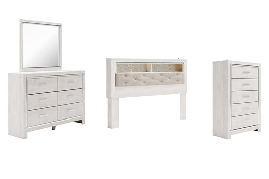 Altyra King Bookcase Headboard with Mirrored Dresser and Chest Signature Design by Ashley®