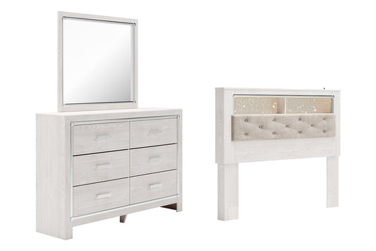 Altyra Queen Bookcase Headboard with Mirrored Dresser Signature Design by Ashley®