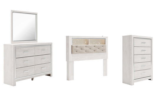 Altyra Queen Bookcase Headboard with Mirrored Dresser and Chest Signature Design by Ashley®