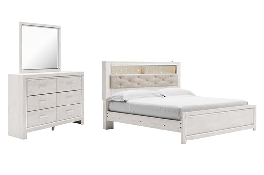 Altyra King Panel Bookcase Bed with Mirrored Dresser Signature Design by Ashley®