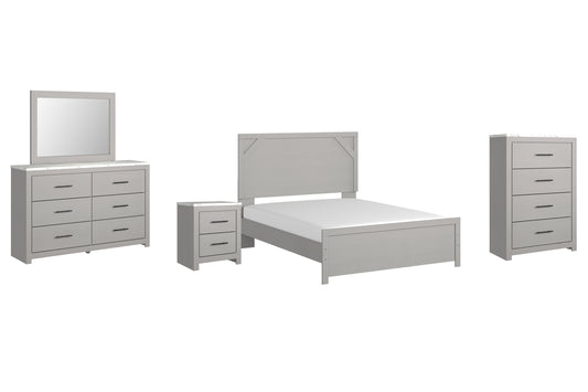 Cottonburg Queen Panel Bed with Mirrored Dresser, Chest and Nightstand Signature Design by Ashley®