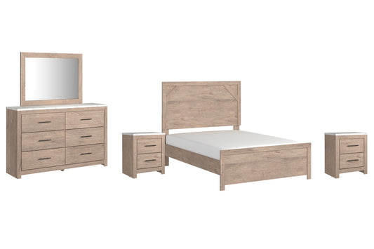 Senniberg Full Panel Bed with Mirrored Dresser and 2 Nightstands Signature Design by Ashley®