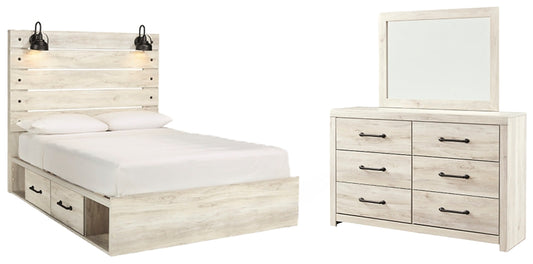 Cambeck Queen Panel Bed with 4 Storage Drawers with Mirrored Dresser Signature Design by Ashley®