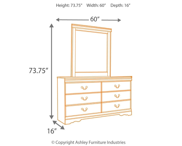 Huey Vineyard Twin Sleigh Headboard with Mirrored Dresser Signature Design by Ashley®