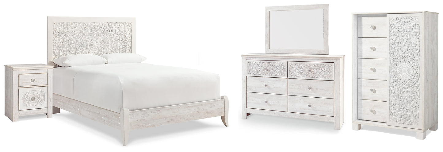 Paxberry Queen Panel Bed with Mirrored Dresser, Chest and Nightstand Signature Design by Ashley®