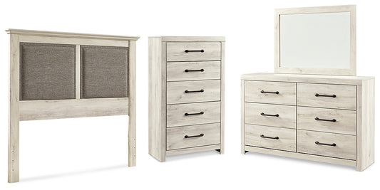 Cambeck King/California King Upholstered Panel Headboard with Mirrored Dresser and Chest Signature Design by Ashley®