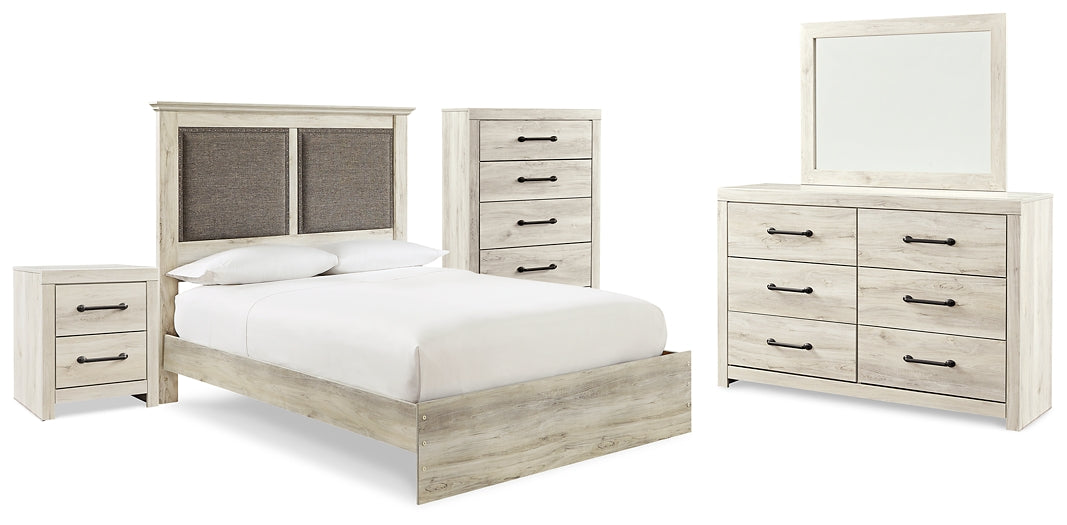 Cambeck Queen Upholstered Panel Bed with Mirrored Dresser, Chest and Nightstand Signature Design by Ashley®