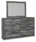 Baystorm King Panel Headboard with Mirrored Dresser and 2 Nightstands Signature Design by Ashley®