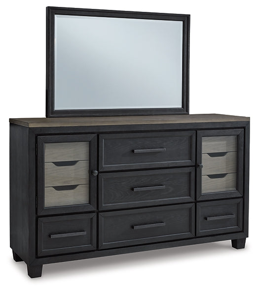 Foyland King Panel Storage Bed with Mirrored Dresser and 2 Nightstands Signature Design by Ashley®