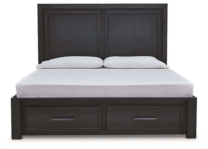Foyland Queen Panel Storage Bed with Mirrored Dresser Signature Design by Ashley®