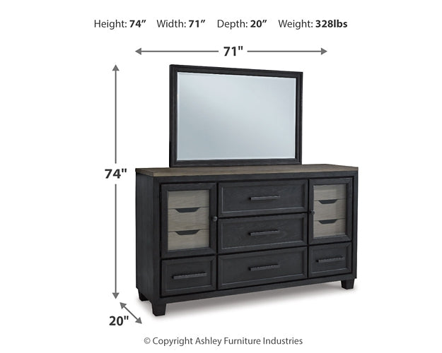 Foyland Queen Panel Storage Bed with Mirrored Dresser Signature Design by Ashley®