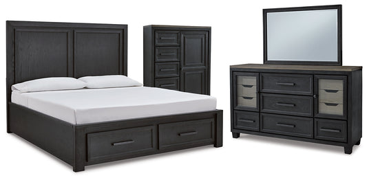 Foyland Queen Panel Storage Bed with Mirrored Dresser and Chest Signature Design by Ashley®