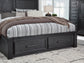 Foyland King Panel Storage Bed with Mirrored Dresser, Chest and 2 Nightstands Signature Design by Ashley®