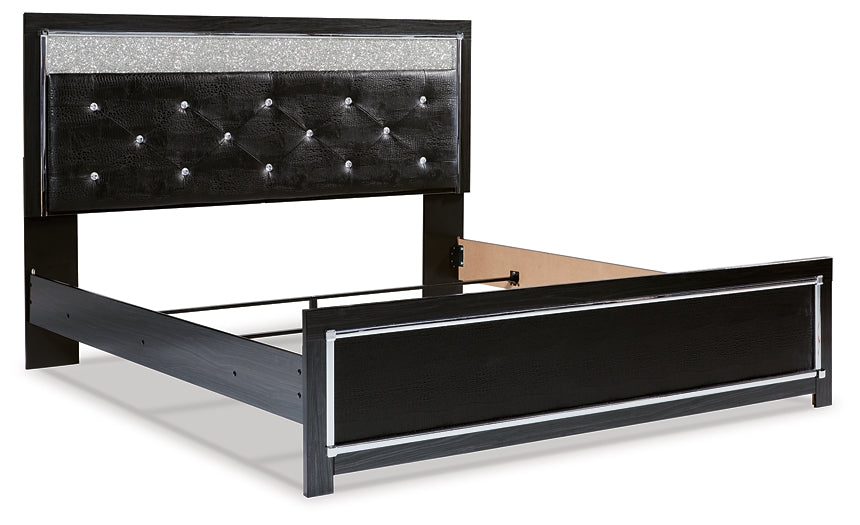 Kaydell King Upholstered Panel Platform Bed with Mirrored Dresser, Chest and Nightstand Signature Design by Ashley®