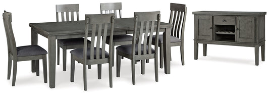 Hallanden Dining Table and 6 Chairs with Storage Signature Design by Ashley®