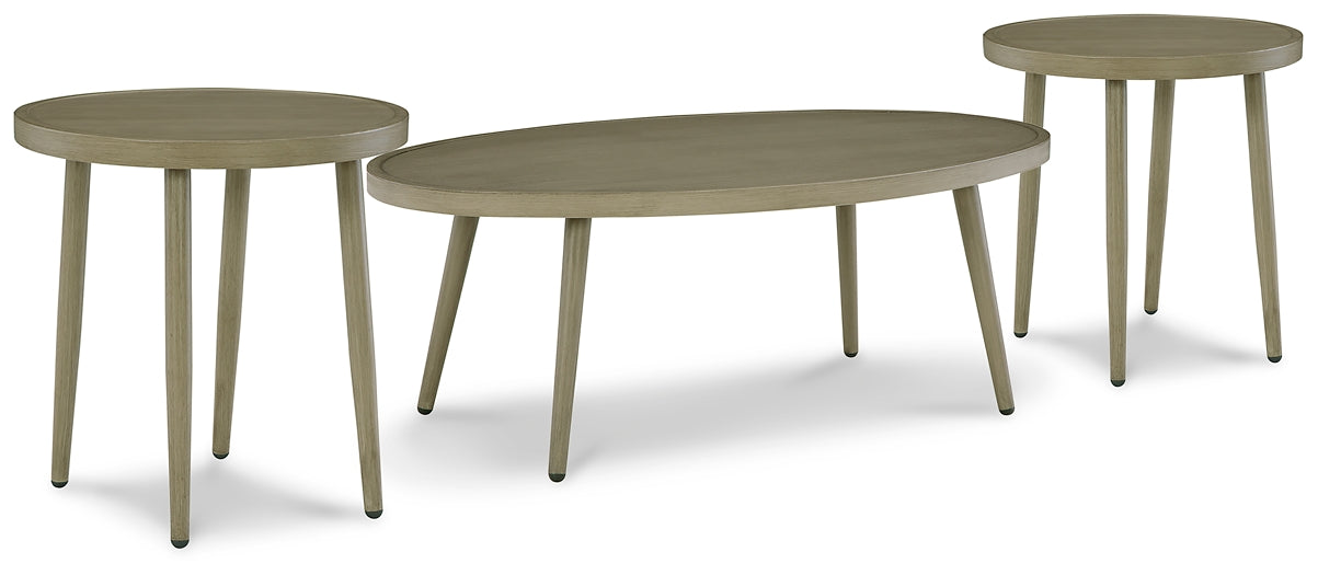 Swiss Valley Outdoor Coffee Table with 2 End Tables Signature Design by Ashley®