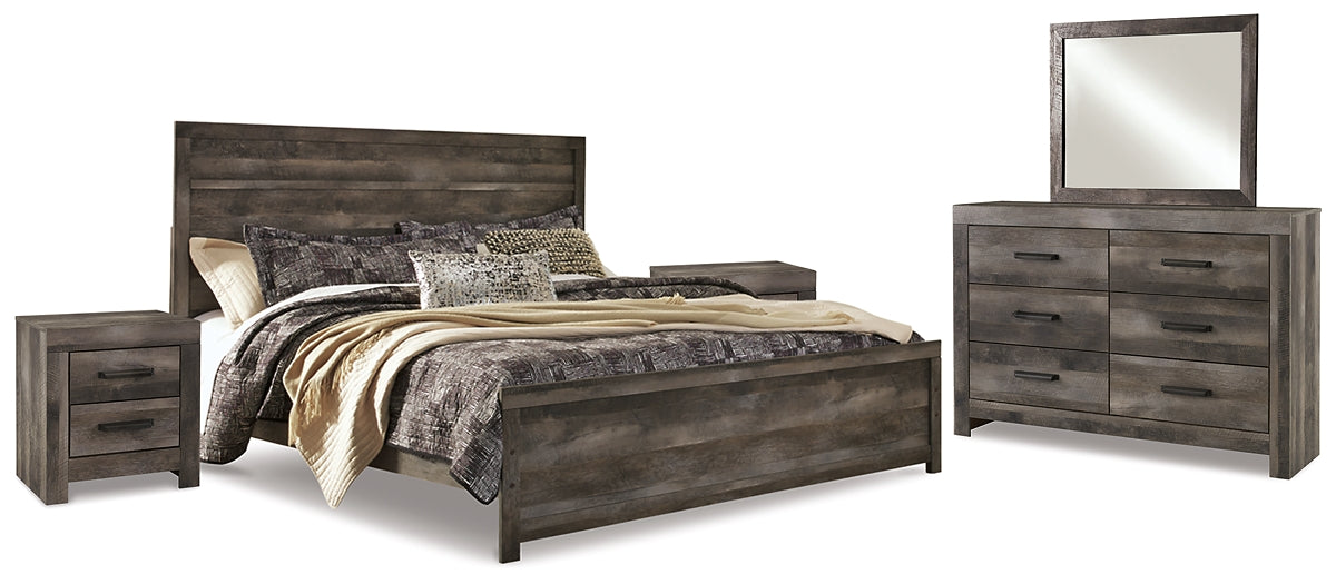 Wynnlow King Panel Bed with Mirrored Dresser and 2 Nightstands Signature Design by Ashley®