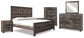 Wynnlow King Crossbuck Panel Bed with Mirrored Dresser, Chest and 2 Nightstands Signature Design by Ashley®