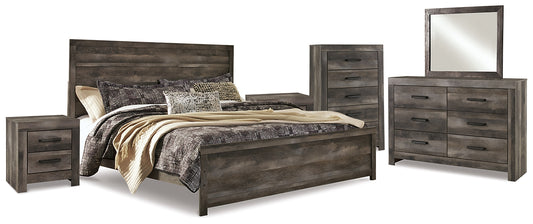 Wynnlow King Panel Bed with Mirrored Dresser, Chest and 2 Nightstands Signature Design by Ashley®