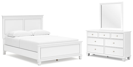 Fortman Queen Panel Bed with Mirrored Dresser Signature Design by Ashley®