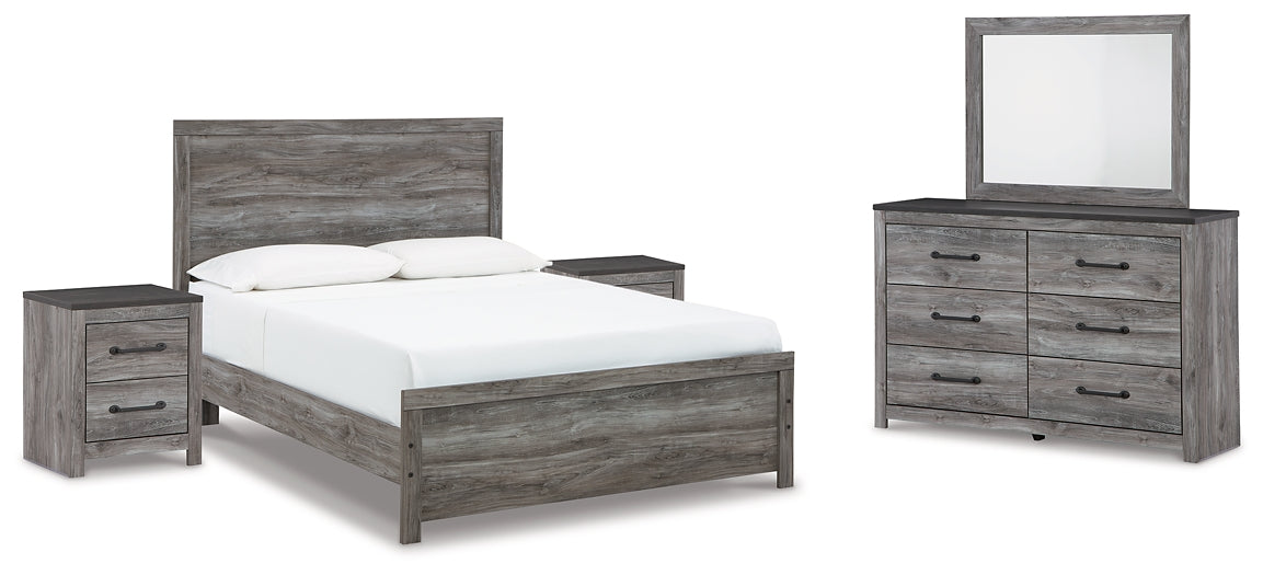 Bronyan Queen Panel Bed with Mirrored Dresser and 2 Nightstands Signature Design by Ashley®