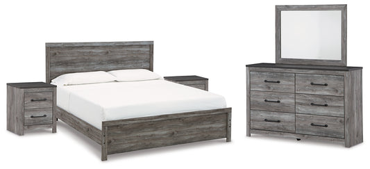 Bronyan King Panel Bed with Mirrored Dresser and 2 Nightstands Signature Design by Ashley®