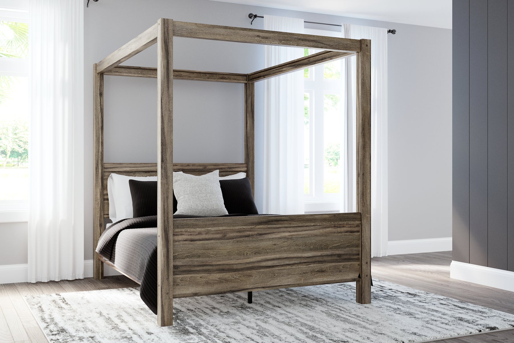 Shallifer Queen Canopy Bed with Dresser and 2 Nightstands Signature Design by Ashley®