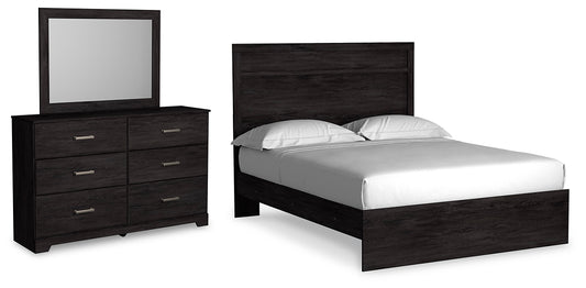 Belachime Queen Panel Bed with Mirrored Dresser Signature Design by Ashley®