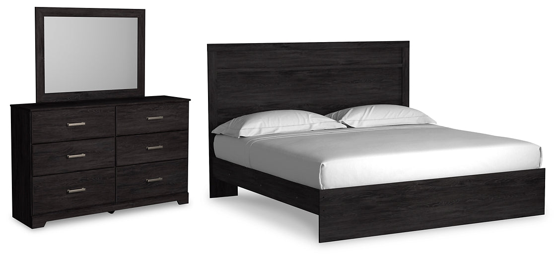 Belachime King Panel Bed with Mirrored Dresser Signature Design by Ashley®