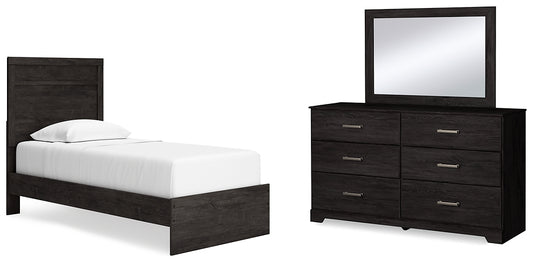 Belachime Twin Panel Bed with Mirrored Dresser Signature Design by Ashley®