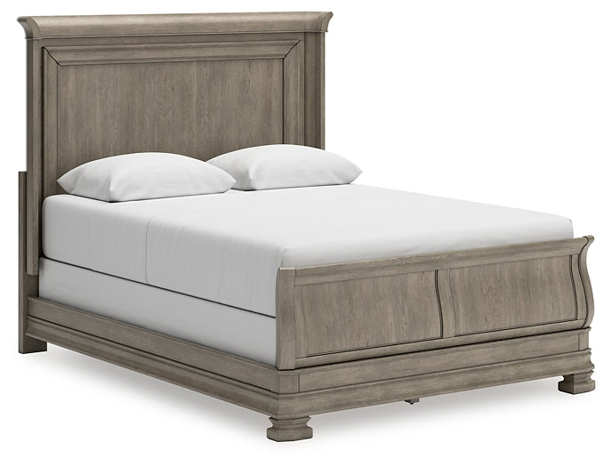 Lexorne Queen Sleigh Bed with Mirrored Dresser, Chest and 2 Nightstands Signature Design by Ashley®