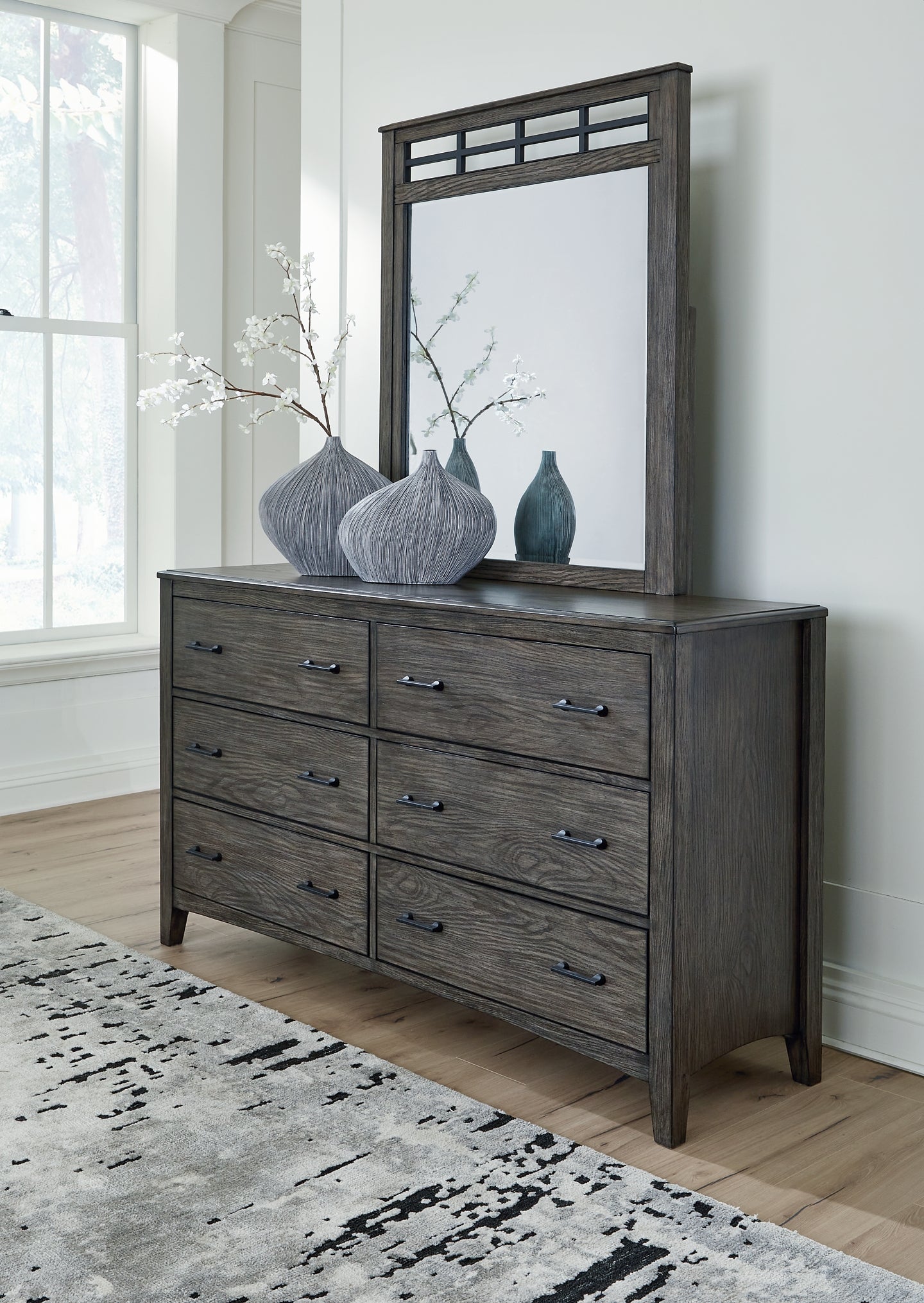 Montillan Queen Panel Bed with Mirrored Dresser Signature Design by Ashley®