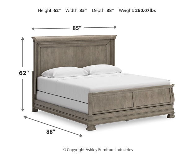 Lexorne King Sleigh Bed with Mirrored Dresser Signature Design by Ashley®