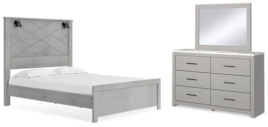 Cottonburg Queen Panel Bed with Mirrored Dresser Signature Design by Ashley®