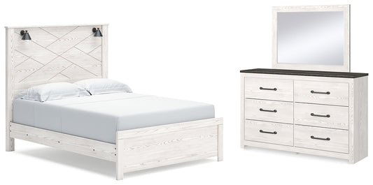 Gerridan Queen Panel Bed with Mirrored Dresser Signature Design by Ashley®