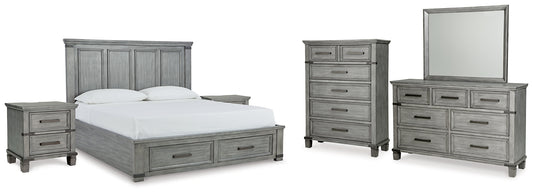 Russelyn California King Storage Bed with Mirrored Dresser, Chest and 2 Nightstands Signature Design by Ashley®