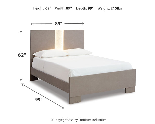 Surancha Queen Panel Bed with Mirrored Dresser Signature Design by Ashley®