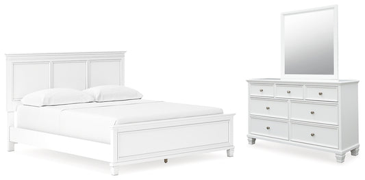 Fortman California King Panel Bed with Mirrored Dresser Signature Design by Ashley®