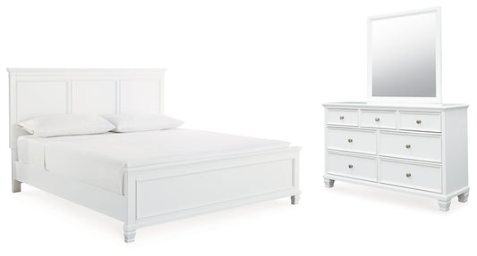 Fortman King Panel Bed with Mirrored Dresser Signature Design by Ashley®