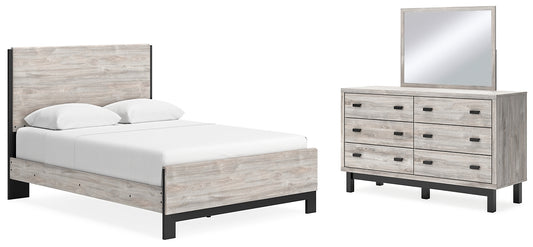 Vessalli Queen Panel Bed with Mirrored Dresser Signature Design by Ashley®