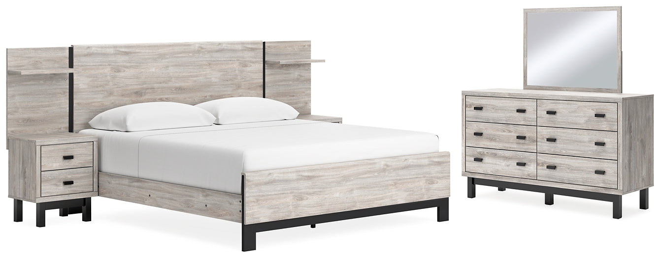 Vessalli King Panel Bed with Mirrored Dresser Signature Design by Ashley®